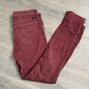 Lucky Brand Ava Mid Rise Ankle Skinny size 2 Burgundy